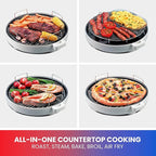 Total Chef Countertop Infrared Oven with Convection Air Circulation Time and Temperature Control 1300W Roast Steam Bake Broil Air Fry and More For Cottage Dorm Room RV Apartment Home White