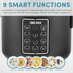 AROMA® Digital Rice Cooker, Multicooker, 6-Cup (Uncooked) / 12-Cup (Cooked), Steamer, Slow Cooker, Oatmeal Cooker, Grain Cooker, Auto Keep Warm, 3 Qt, Black, ARC-966BD