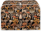 JEOCODY Mushroom Print Toaster Cover for 2 Slice Wide Slot Bread Maker - Small Appliance Dust Protection With Handle for Kitchen, Washable