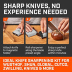 TUMBLER Pro Rolling Knife Sharpener™ - Knife Sharpening Made Easy - Ultimate Gift for Father's Day - Kit with Removable Disc System - 4-Layer Diamond Sharpening Disc & EdgeBoost Ceramic Disc (Grey)