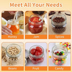 30 Pack Mason Jars 8 oz with Regular Lids and Bands, Half Pint Canning Jars, Small Glass Jars for Honey Jelly Jam Crafts