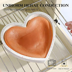 6 Inch Heart Shaped Cake Pans Small Heart Cake Pan Nonstick Silicone Molds for Baking Set of 3 (Cream)