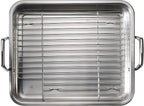 Tramontina 15-Inch Stainless Steel Roasting Pan with Rack, Turkey Roaster for Oven, Dishwasher Safe, Made in Brazil