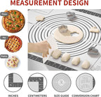 Silicone Baking Mat with Measurement, Non Stick Siliocne Pastrty Mat for Dough Rolling, Making Cookies, Macarons, Bread, Cake and Candy Reusable Fondant Mat Baking Supplies