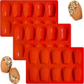 Madeleine Pans for Baking, Regular Size 10-Cavity Shell Shape Madeleine Mold Cake Pans, 3Pcs Silicone Madeleine Chocolate Cookies Trays for Baking(Regular(10-Cavity))