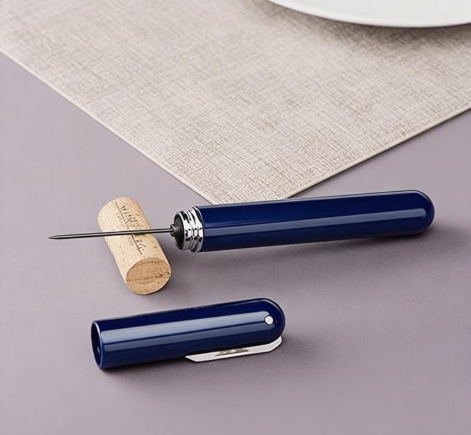 IPEROT Wine Bottle Opener, IPEROT Air Pressure Wine Corkscrew With Cutting Wine Bottle Foil Knife, Effortlessly Open Wine Bottles Without Damaging Corks, Easy-to-Use (Blue)