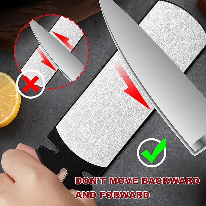 Diamond Sharpening Stone,400/1000 Grit Handheld Double-Sided Diamond Sharpener 5 in 1 Honeycomb Surface Knife Sharpener Plate Whetstone with Ceramic & Tungsten Steel Scissor Slot,Red