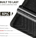 Wildone 2 Pack Half Sheet Baking Pans, Honeycomb Embossed Nonstick Baking Sheet 17.5x12 In, Thicker Carbon Steel Cookie Sheet, Even Heating & Warp Resistant, Black
