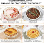 SJ 8 Inch Silicone Round Cake Pan with Metal Reinforced Frame 1Pack, Nonstick Silicone Cake Mold for Baking Suitable for Making Layers, Cheese & Chocolate Cakes