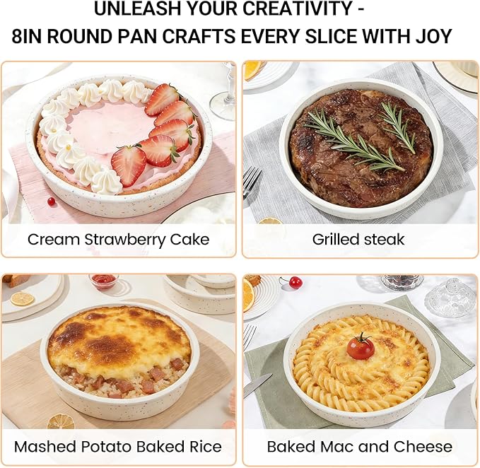 SJ 6, 8, 10 Inch Silicone Round Cake Pan with Metal Reinforced Frame Set of 3, Nonstick Silicone Cake Mold for Baking Suitable for Making Layers, Cheese & Chocolate Cakes