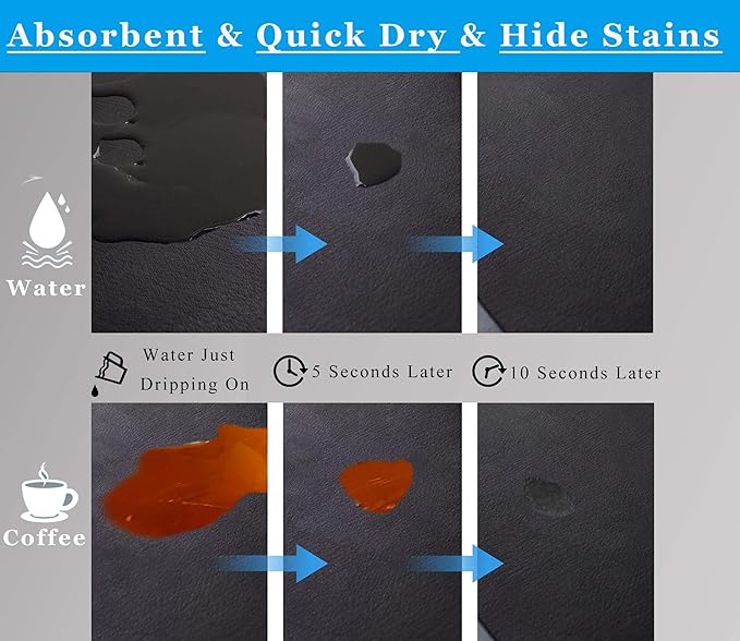 Coffee Mat for Countertops ,Coffee Bar Accessories Fit Under Coffee Maker Espresso Machine, Absorbent Hide Stain Rubber Mat for Countertop ,Dish Drying Mat for Kitchen Counter (Dark Gray, 17"x31.5")