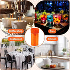 600 Pcs Orange Coffee Stirrers Stir Sticks Set - Acrylic Stir Stick Holder Cocktail Straws Bar Straws Drink Stirrers for Coffee Juice Whiskey Home Kitchen Party Supplies