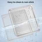 Stainless Steel Air Fryer Basket and Tray,Compatible with Cuisinart TOA-60 TOA-65 TOA-70 Toaster Air Fryer Convection Oven