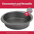 GoodCook Everyday Mini Round Cake Pan Heavy Duty Construction with Metal Utensil Safe Nonstick, 6-Inch, Gray