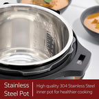 MegaChef 6 Quart 11-in-1 Electric Pressure Cooker, Multi-Cooker with Stainless Steel Crock, 11 Preset Functions