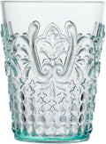 KLIFA- BLOIS- 15.2 ounce, Set of 6, Acrylic Tumbler Drinking Glasses, BPA-Free, Stackable Plastic Drinkware, Dishwasher Safe, Vintage Looking Cups, Light Teal