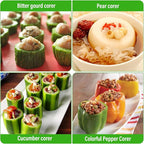 2 PCS Red Bell Pepper Seed Corer-multifunctional Fruit and Vegetable Core Remover Tool Stainless Steel Kitchen Gadgets for Pepper Pineapple Pear Apple Corer Vegetables Fruit