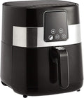 Amazon Basics 3.2 Quart 6-In-1 Digital Air Fryer with Non-Stick Basket, Timer, Auto Shut-Off, Touch Screen, 1400W, 180-400°F Temperature Range, Black/Silver
