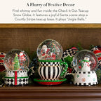 MACKENZIE CHILDS Snow Globe, Christmas Decor for Living Room, Check It Out Teacup