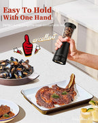 Electric Salt and Pepper Grinder Set with Storage Base, Stainless Steel Rechargeable Salt and Pepper Grinder Set with 4.5 oz Large Capacity, 1.8" Wide Mouth, Adjustable Coarseness, Ideal for Kitchen