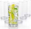 Zulay Kitchen Plastic Drinking Glasses (Set of 6) – 16oz Acrylic Shatterproof Water Cups for Home, Kitchen & Outdoors – Crystal Clear Glass Look – BPA & Lead-Free – Top-Rack Dishwasher Safe