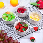 Xinnun 24 Pcs 4 oz Ramekins Creme Brulee Dishes Oven Safe Classic Porcelain Ramekins Set for Baking, Creme Brulee, Souffle, Appetizer, Custard, Pudding, Dipping Bowl, White