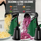Zulay Kitchen Rotary Cheese Grater 5 Blade Cheese Shredder - Manual Hand Crank Cheese Grater With Reinforced Suction & 5 Interchangeable Drums - Easy to Use, Vegetable Chopper Round Mandoline Slicer