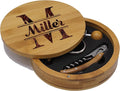 My Personal Memories Customized Bamboo Wood 4pc Wine Bottle Opener Tool Set - ROUND