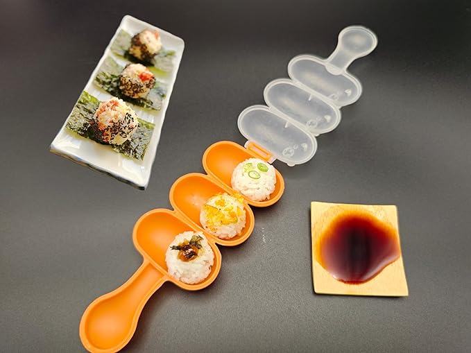 Rice Ball Maker Mold & Sushi Maker Rice Ball Mold with 2 Riceball Shaker and 2 Rice Paddle - Easy to Use Rice Ball Mold Shaker for Perfect Onigiri and Sushi - Fun Kitchen Tool