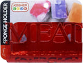 Meat Red Sponge Holder With Suction Cup Mounts - Sink Insert to Hold Scouring Pads and Scrubbers - Color Coded Kitchen Tools by The Kosher Cook