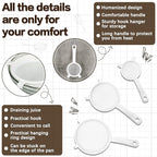 3 Pcs Plastic Nylon Mesh Strainer Colander with Handle Double Ear Fine Food Mesh Strainer Flour Sifter for Baking Kitchen Colander Sifter Kefir Tea Juice Pasta(3 Inch, 4 Inch, 5.5 Inch)