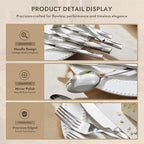 KINGSTONE Silverware Set, Luxury 5 Piece Flatware Set for 1, 18/10 Stainless Steel Cutlery Set with Diamond Cut Pattern for Kitchen, Home, Wedding, Party, Mirror Polished and Dishwasher Safe