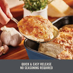 Zakarian x Dash Nonstick Cast Iron Baker - Oven-Safe Baking Pan for Pasta, Casseroles, Crumbles, and More - Easy-Release, Rust-Resistant, and Even Heat Distribution - Blue, 9-inch x 13-inch