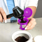 2-Item Bundle: 6-Pack Cafe Save 1-Stream Reusable K Cup Coffee Filters + EZ-Scoop 2 Tbsp Scoop with Integrated Funnel, Refillable Pod Capsule For Use with Keurig & Select Single Cup Coffee Maker