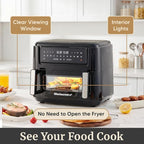 Elite Gourmet Dual Zone Air Fryer Oven 11QT, Dual Basket Air Fryer with Divider, Sync Finish & Sync Cook, PFAS Free Nonstick, 10 Presets, Air Fry Bake Roast Broil Toast Dehydrate, 1600W Black