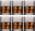 Physkoa Grey Ribbed Drinking Glasses Set of 6 – 9oz Vintage Smoke Grey Glassware, Embossed Ribbed Tumbler Cups for Juice, Water, Cocktail, Iced Coffee