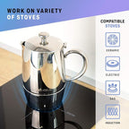 VeoHome Stovetop Espresso Coffee Maker - l Multi-Stove Stainless Steel Induction Moka Pot (300 mL)