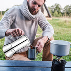 No Coating 6 Cup Thickened 304 Stainless Steel Moka Pot Stovetop Espresso Maker Italian Coffee Machine 300ml 10.1oz Suitable for Gas Induction Stovetop Greca Coffee Maker Percolator