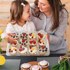 WIKDAY 12 Count x 20 Sets Plastic Cupcake Containers, Durable and BPA-Free Cupcake Holder with Lid for Easy Transport Storage, Stackable Clear Cupcake Carriers, Reusable Dessert Boxes
