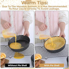 3 Pack 9.5 Inch Tart Pan with Removable Bottom, Non Stick Durable Carbon Steel Deep Quiche Tart Pan Fluted Pie Pan for Pot Oven Pies Cheesecakes Desserts