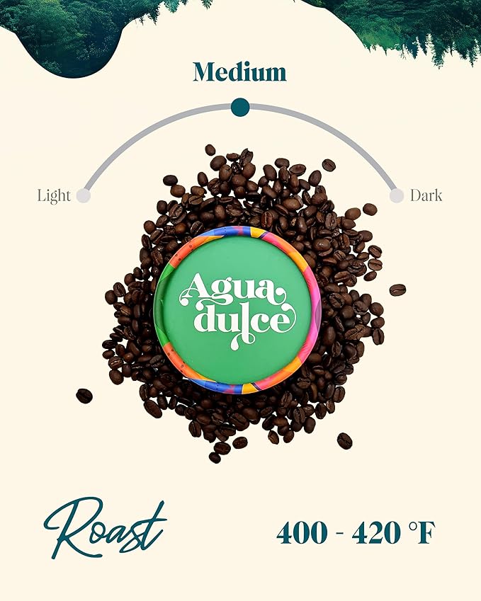 Whole Bean Coffee Medium Roast by Agua Dulce Coffee. Costa Rican Specialty Gourmet Coffee — 100% Arabica Single Origin. Pack of 1 (12 oz)