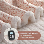 Electric Heated Blanket Full Size 72x84 - Leopard Print Flannel Soft Heating Blanket with 10 Heat Levels & Auto Shut Off, Machine Washable Warm Throw for Bed Couch, Brown White