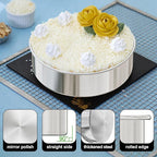 AWTBDP 8 Inch Cake Pan Set of 2, Nonstick Stainless Steel Round Layer Cake Baking Pans with 100PCS Parchment Papers, Circle Cake Pan Tins for Birthday Christmas, Non-Toxic & Healthy, Dishwasher Safe