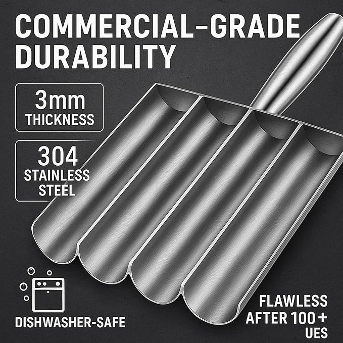 4-in-1 Meatball Maker Tool, 304 Stainless Steel Meatball Scoop & Mold, Makes 4 Uniform Meatballs at Once, Nonstick Release, Dishwasher Safe, for Pasta, Soup, Meal Prep & Party Appetizers
