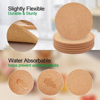 Cork Trivet, 6 Pack High Density Thick Corks Coasters Set for Hot Dishes, 8 Inch Heat Resistant Multifunctional Cork Trivets for Hot Dishes, Gray