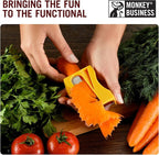 Monkey Business Karoto Carrot Sharpener & Vegetable Peeler – Fun and Unique Kitchen Gadget for Carrots, Cucumbers, and More (Yellow)