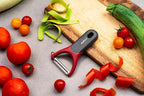 Zyliss Soft Skin Y Peeler – Ultra-Sharp Stainless Steel Blade for Tomatoes, Peaches & Soft Fruits – Ergonomic Wheatstraw Handle – Built-in Eye Cutter & Safety Cover – Dishwasher Safe