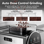 Espresso Machine with Grinder, 20 Bar Professional Expresso Coffee Machines with Milk Frother Steam Wand, Espresso Maker with 60oz Removable Water Tank, Cappuccino & Latte Machine for Home (Black-Pro)