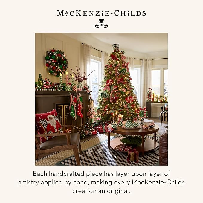 MACKENZIE CHILDS Snow Globe, Christmas Decor for Living Room, Holly Bear