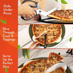 Loftern Pizza Scissors - Stainless Steel Non-Stick Kitchen Scissors Two-Piece Design Separates for Easy Cleaning - Pizza Cutter & Food Slicer with Comfort Sure-Grip and Non-Scratching Serving Base